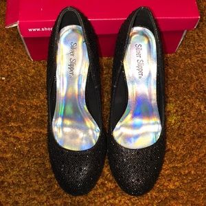 Sparkly Black Heels